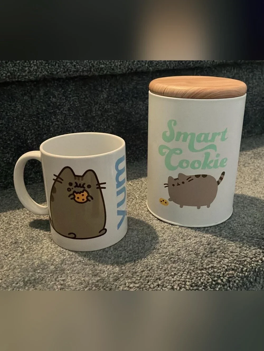 Pusheen Ceramic Mug and Cookie Canister Set - White - Milk And Cookies
